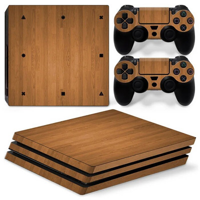 GAMEGENIXX Skin Sticker Wood Grain Προστατευτικό κάλυμμα αυτοκόλλητων βινυλίου για κονσόλα PS4 Pro και 2 χειριστήρια