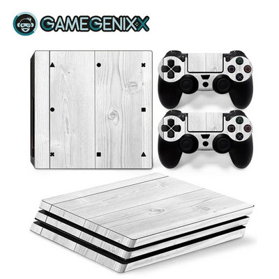 GAMEGENIXX Skin Sticker Wood Grain Προστατευτικό κάλυμμα αυτοκόλλητων βινυλίου για κονσόλα PS4 Pro και 2 χειριστήρια