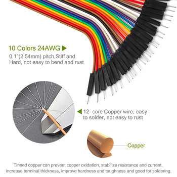 Меден джъмперен проводник Dupont кабел 10 см 20 см 30 см мъжки и женски 24AWG незапоен гъвкав линеен конектор за Направи си сам Arduino Breadboard