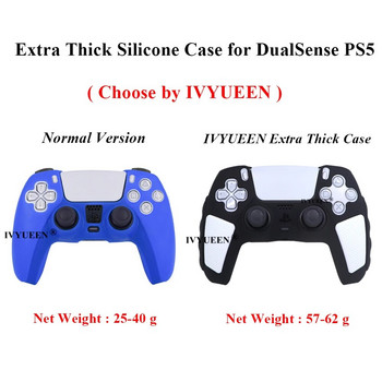 IVYUEEN Изключително дебел силиконов калъф за контролер Playstation 5 PS5 Защитни дръжки за кожата и палците за DualSense Mixcolor Cover