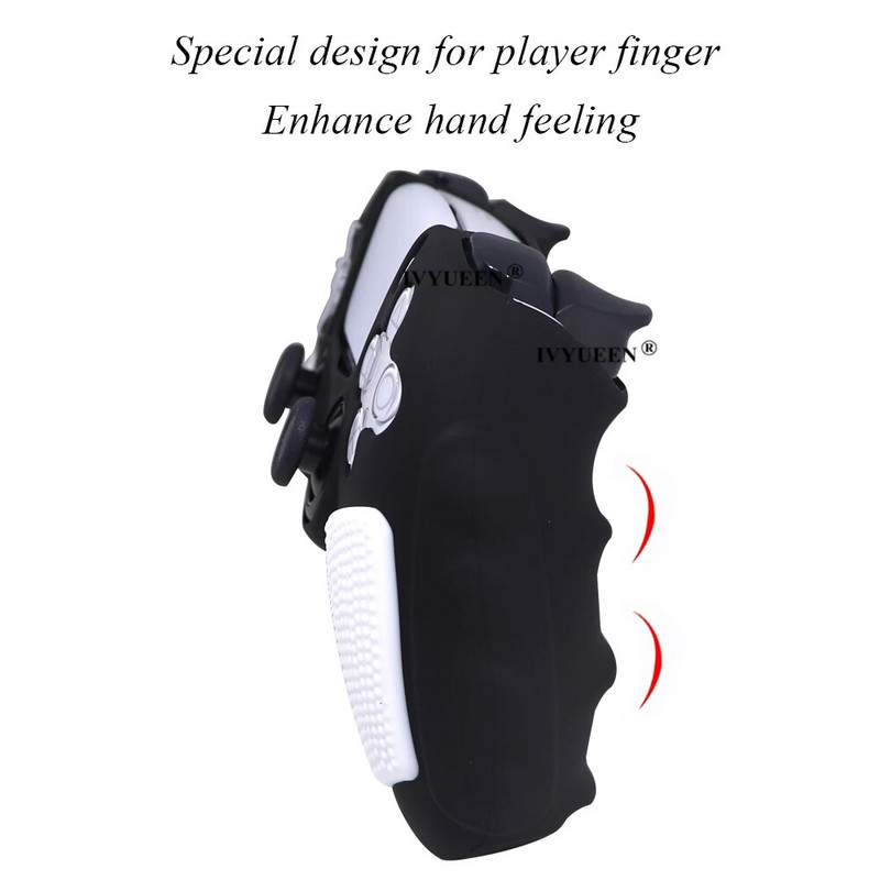 IVYUEEN īpaši biezs silikona futrālis Playstation 5 PS5 kontrolierim, aizsargājošs ādu un īkšķu rokturi DualSense Mixcolor vāciņam