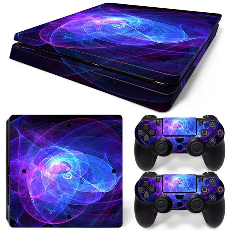Starry Night 0645 PS4 Slim Skin uzlīmes uzlīmes vāciņš PS4 slim konsolei un 2 Controllers ādai Vinila plānas uzlīmes uzlīme
