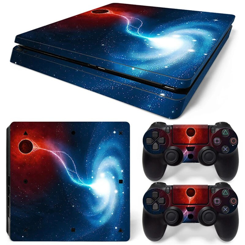 Starry Night 0645 PS4 Slim Skin uzlīmes uzlīmes vāciņš PS4 slim konsolei un 2 Controllers ādai Vinila plānas uzlīmes uzlīme