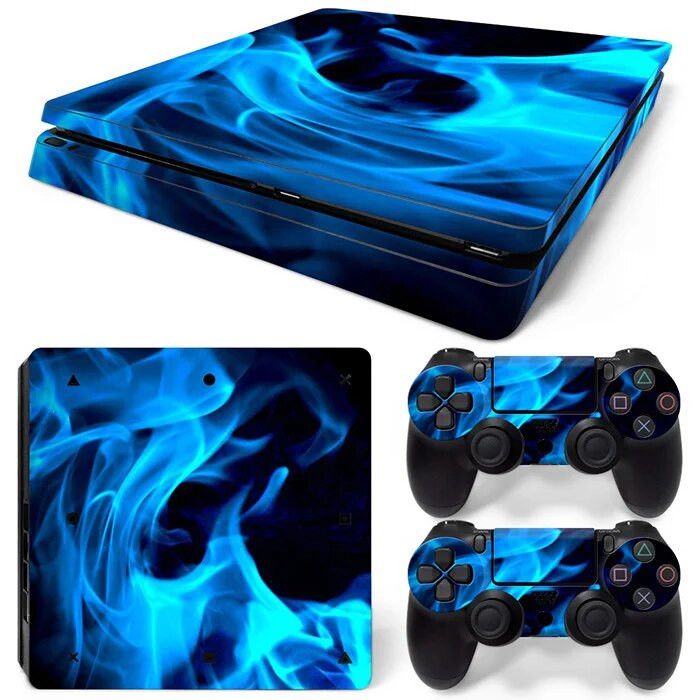 Za PS4 Slim konzolu i 2 kontrolera Naljepnica na koži PS4 Flame Design Zaštitna naljepnica Poklopac koji se može skinuti