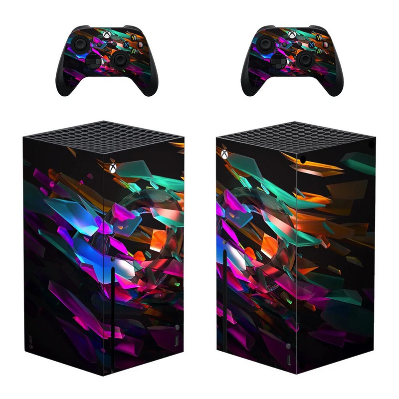 Αυτοκόλλητο Skin Skin Fragment Style Xbox Series X για κονσόλα & 2 χειριστήρια Decal Vinyl Protective Skins Style 1