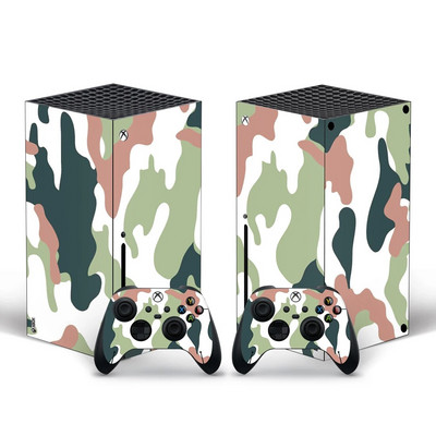 Fännistiiliga Xbox Series X nahakleebis konsooli ja 2 kontrolleri jaoks Vinüülist kaitsekattega kleebis, stiil 10