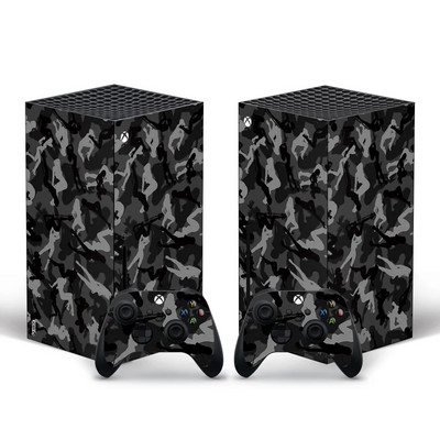 Fännistiiliga Xbox Series X nahakleebis konsooli ja 2 kontrolleri jaoks Vinüülist kaitsekattega kleebis, stiil 10