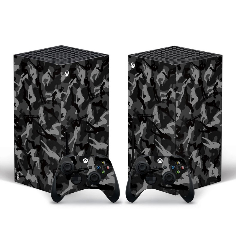 Fännistiiliga Xbox Series X nahakleebis konsooli ja 2 kontrolleri jaoks Vinüülist kaitsekattega kleebis, stiil 10