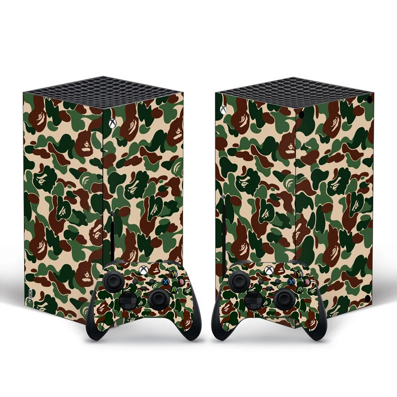 Fännistiiliga Xbox Series X nahakleebis konsooli ja 2 kontrolleri jaoks Vinüülist kaitsekattega kleebis, stiil 10