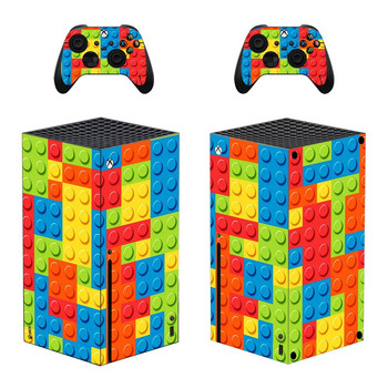 Building Blocks Style Xbox Series X Стикер за кожата за конзола и 2 контролера Decal Винил Защитни кожи Стил 1