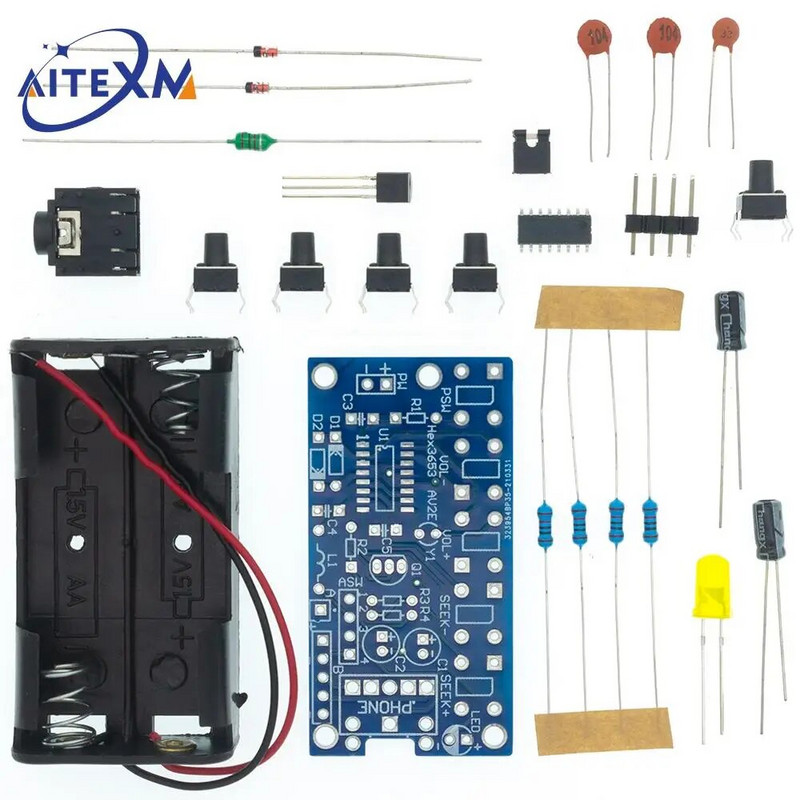 DIY elektroonikakomplektid juhtmevaba stereo FM-raadio vastuvõtja moodul PCB 76MHz-108MHz DC 1,8V-3,6V