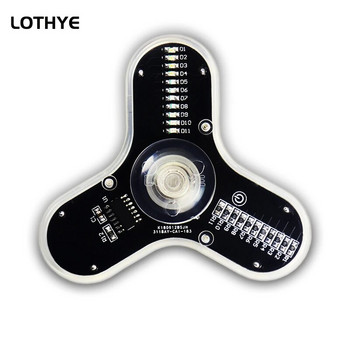 LOTHYE LED Fingertip Gyro Making Kit DIY Gyroscope Electronic Kit Luminous Fidget Spinner Fun Soldering Skills Practice Kit DIY