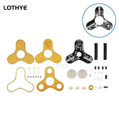 LOTHYE LED pirštų galiukų giroskopo rinkinys „pasidaryk pats“ giroskopo elektroninis rinkinys Šviečiantis „Fidget Spinner“ Linksmas litavimo įgūdžių praktikos „pasidaryk pats“ rinkinys