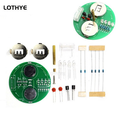 LOTHYE LED pirštų galiukų giroskopo rinkinys „pasidaryk pats“ giroskopo elektroninis rinkinys Šviečiantis „Fidget Spinner“ Linksmas litavimo įgūdžių praktikos „pasidaryk pats“ rinkinys