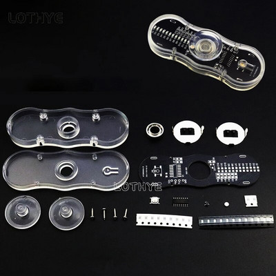 LOTHYE LED pirštų galiukų giroskopo rinkinys „pasidaryk pats“ giroskopo elektroninis rinkinys Šviečiantis „Fidget Spinner“ Linksmas litavimo įgūdžių praktikos „pasidaryk pats“ rinkinys