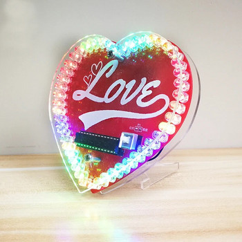 Κιτ παραγωγής λαμπτήρων ροής LED RGB 5mm DIY Πολύχρωμο σε σχήμα καρδιάς DIY Κιτ φλας DIY Μικροελεγκτής