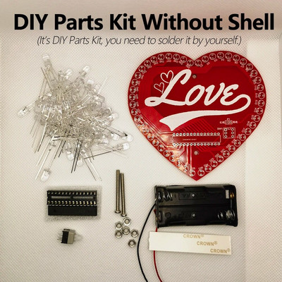Κιτ παραγωγής λαμπτήρων ροής LED RGB 5mm DIY Πολύχρωμο σε σχήμα καρδιάς DIY Κιτ φλας DIY Μικροελεγκτής