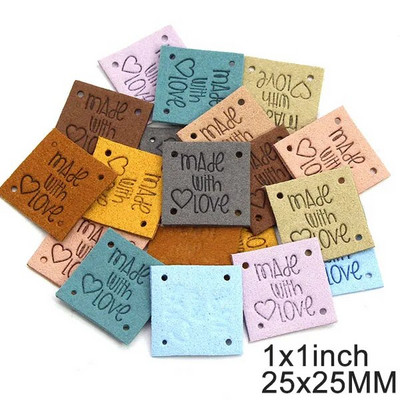 20 tk Küüliku käsitsi valmistatud sildid Käsitsi valmistatud etiketile Kawaii õmblemine nahast sildid mütsidele Kootud dekoratiivsed riided kingitused kotid 2x5 cm