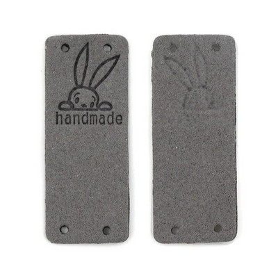 20 tk Küüliku käsitsi valmistatud sildid Käsitsi valmistatud etiketile Kawaii õmblemine nahast sildid mütsidele Kootud dekoratiivsed riided kingitused kotid 2x5 cm