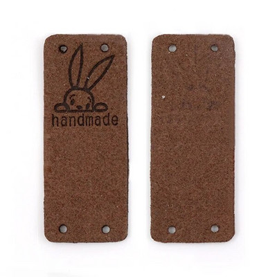 20 tk Küüliku käsitsi valmistatud sildid Käsitsi valmistatud etiketile Kawaii õmblemine nahast sildid mütsidele Kootud dekoratiivsed riided kingitused kotid 2x5 cm