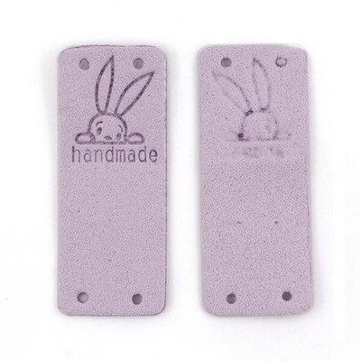 20 tk Küüliku käsitsi valmistatud sildid Käsitsi valmistatud etiketile Kawaii õmblemine nahast sildid mütsidele Kootud dekoratiivsed riided kingitused kotid 2x5 cm