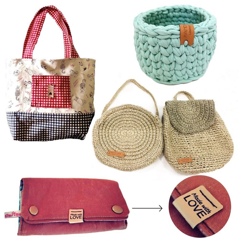 20 tk Küüliku käsitsi valmistatud sildid Käsitsi valmistatud etiketile Kawaii õmblemine nahast sildid mütsidele Kootud dekoratiivsed riided kingitused kotid 2x5 cm