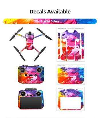 Drone Body Stickers for DJI Mini 4 Pro Protective Film Remote Waterproof Cars Cover Skin for DJI RC 2/RC N2 Accessories