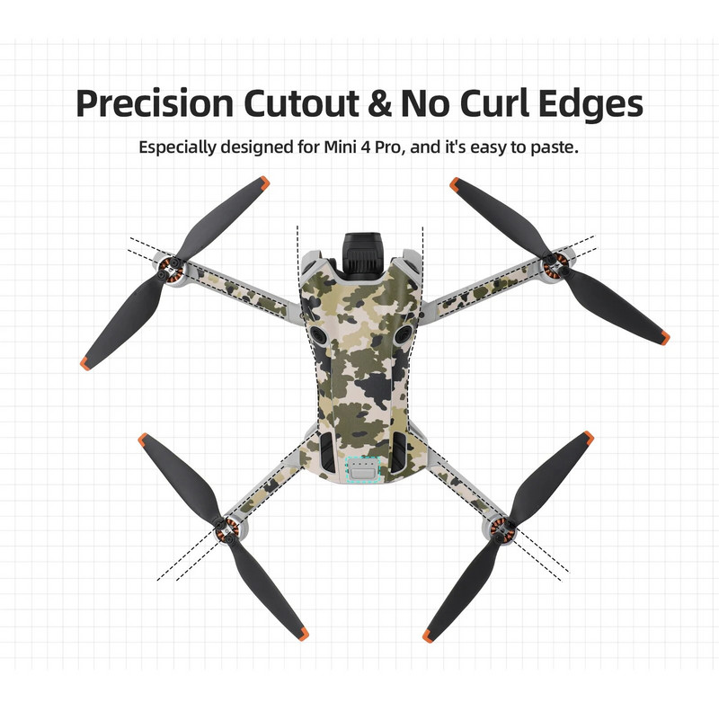 Naljepnice za tijelo drona za DJI Mini 4 Pro Zaštitna folija za daljinski upravljač Vodootporne naljepnice Prekrivač za DJI RC 2/RC N2 Dodaci