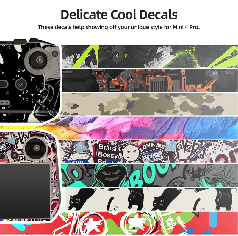 Naljepnice za tijelo drona za DJI Mini 4 Pro Zaštitna folija za daljinski upravljač Vodootporne naljepnice Prekrivač za DJI RC 2/RC N2 Dodaci