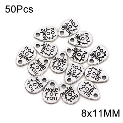 Etichete metalice Inimă Floare Etichete rotunde lucrate manual Articol de argint, Bronz, Fabricat manual cu dragoste Etichete pentru accesorii de îmbrăcăminte