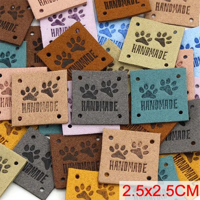 20gab. Roku darbs ar mīlestības etiķetēm apģērbam. Dzija bumbu ar rokām darināta ādas etiķete šūšana uz cepurēm Trikotāžas šūšanas piederumi