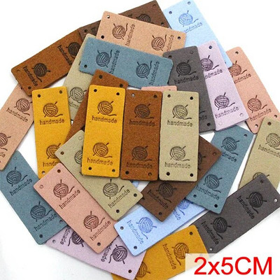 20gab. Roku darbs ar mīlestības etiķetēm apģērbam. Dzija bumbu ar rokām darināta ādas etiķete šūšana uz cepurēm Trikotāžas šūšanas piederumi