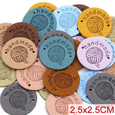 20gab. Roku darbs ar mīlestības etiķetēm apģērbam. Dzija bumbu ar rokām darināta ādas etiķete šūšana uz cepurēm Trikotāžas šūšanas piederumi