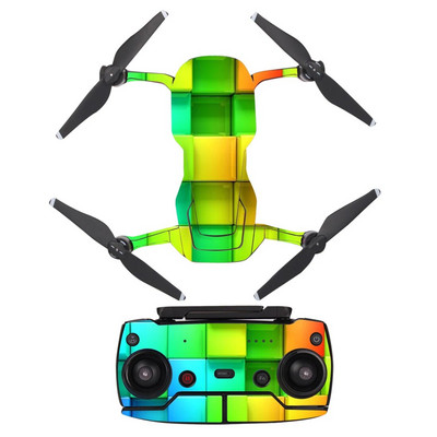 Block Style Decal Vinila ādas uzlīme DJI Mavic Air Drone + tālvadības pults + 3 bateriju aizsargplēves vāciņš