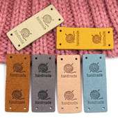 20Gb Dzijas kamols Ādas etiķete apģērbam Roku darbs Etiķetes Roku darbs Birkas Adīšana Cepure DIY Dāvanas Somas Šūt Aksesuāri 2*5CM