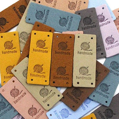 20Gb Dzijas kamols Ādas etiķete apģērbam Roku darbs Etiķetes Roku darbs Birkas Adīšana Cepure DIY Dāvanas Somas Šūt Aksesuāri 2*5CM