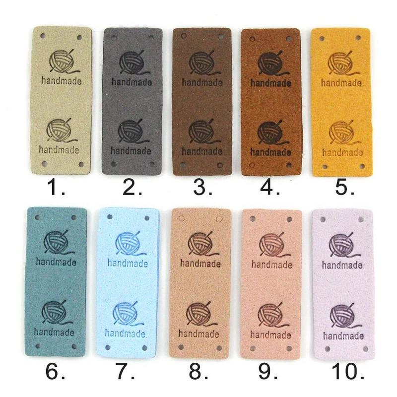 20Gb Dzijas kamols Ādas etiķete apģērbam Roku darbs Etiķetes Roku darbs Birkas Adīšana Cepure DIY Dāvanas Somas Šūt Aksesuāri 2*5CM