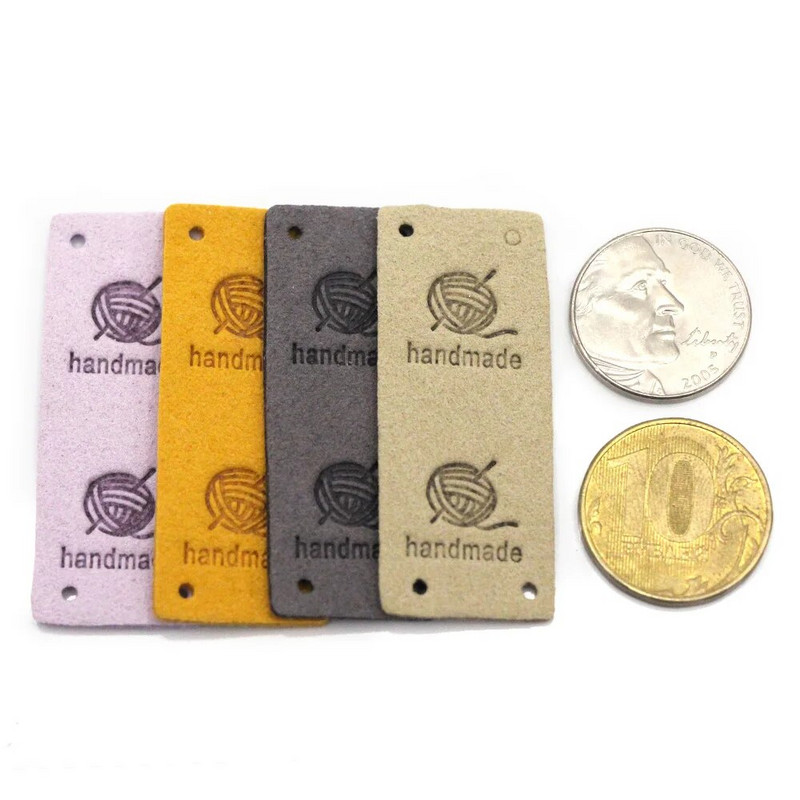20Gb Dzijas kamols Ādas etiķete apģērbam Roku darbs Etiķetes Roku darbs Birkas Adīšana Cepure DIY Dāvanas Somas Šūt Aksesuāri 2*5CM