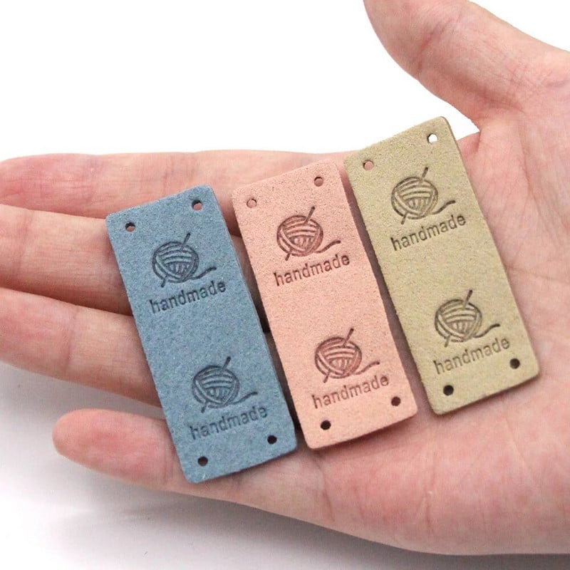 20Gb Dzijas kamols Ādas etiķete apģērbam Roku darbs Etiķetes Roku darbs Birkas Adīšana Cepure DIY Dāvanas Somas Šūt Aksesuāri 2*5CM