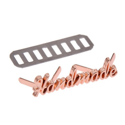 10GAB ar rokām darinātas burtu metāla etiķetes DIY amatniecības roku darbs šūšanas apdares etiķetes Džinsiem apaviem somām rokām izgatavotas etiķetes etiķetes