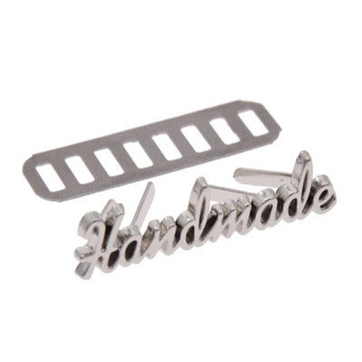 10GAB ar rokām darinātas burtu metāla etiķetes DIY amatniecības roku darbs šūšanas apdares etiķetes Džinsiem apaviem somām rokām izgatavotas etiķetes etiķetes