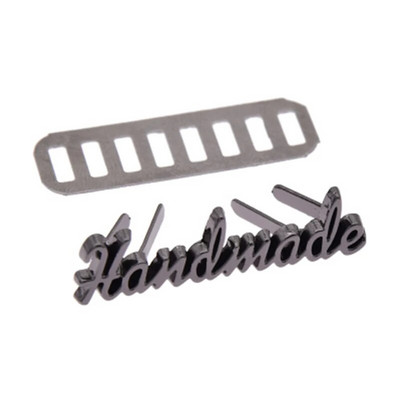 10GAB ar rokām darinātas burtu metāla etiķetes DIY amatniecības roku darbs šūšanas apdares etiķetes Džinsiem apaviem somām rokām izgatavotas etiķetes etiķetes