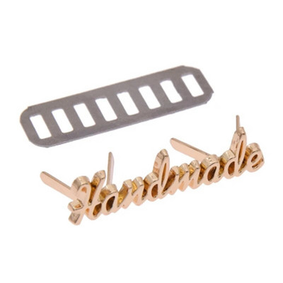 10GAB ar rokām darinātas burtu metāla etiķetes DIY amatniecības roku darbs šūšanas apdares etiķetes Džinsiem apaviem somām rokām izgatavotas etiķetes etiķetes