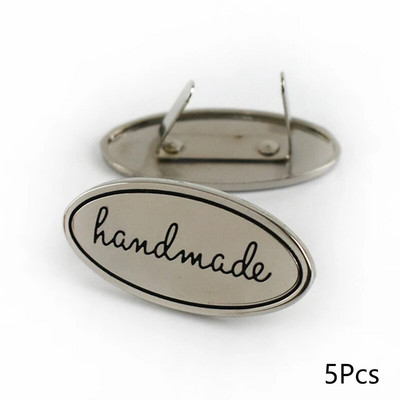 5 buc. Etichete de îmbrăcăminte din metal de culoare auriu, argintie, etichete pentru genți, poșete, realizate manual, cu litere imprimate, etichete de cusut diy