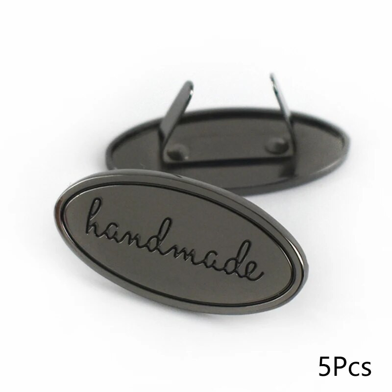 5 vnt. aukso sidabro spalvos metalo rankų darbo drabužių etiketės krepšių etiketės rankinės Rankų darbo raidėmis spausdintos „pasidaryk pats“ siuvimo etiketės