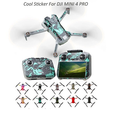 Стикери за тяло на дрон за DJI Mini 4 Pro Защитно фолио Дистанционно Водоустойчиви стикери Cover Skin за DJI RC 2/RC N2 Аксесоари
