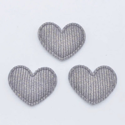 50tk/partii 35*30mm polsterdatud sädelevast riidest südameaplikatsioonid meisterdamiseks Mütsid Riided Retuusid Õmblustarbed Peakatted Dekoorplaastrid