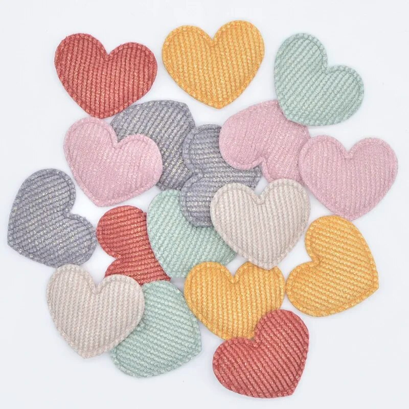 50tk/partii 35*30mm polsterdatud sädelevast riidest südameaplikatsioonid meisterdamiseks Mütsid Riided Retuusid Õmblustarbed Peakatted Dekoorplaastrid