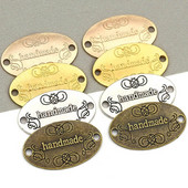 10 buc. Etichete realizate manual Etichete metalice cu fundă, argintiu, bronz, pentru haine, pălării, etichete realizate manual din aliaj vintage, accesorii de cusut 31*19mm