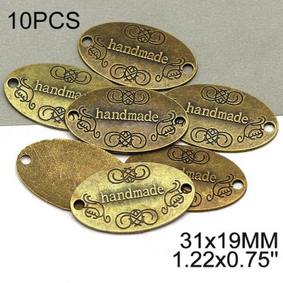 10 buc. Etichete realizate manual Etichete metalice cu fundă, argintiu, bronz, pentru haine, pălării, etichete realizate manual din aliaj vintage, accesorii de cusut 31*19mm